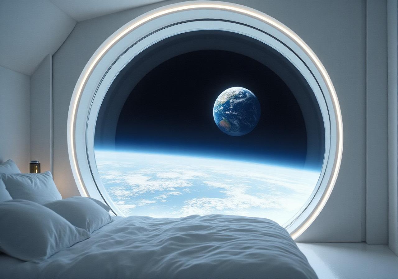 Luxury lunar dome with views of Earth